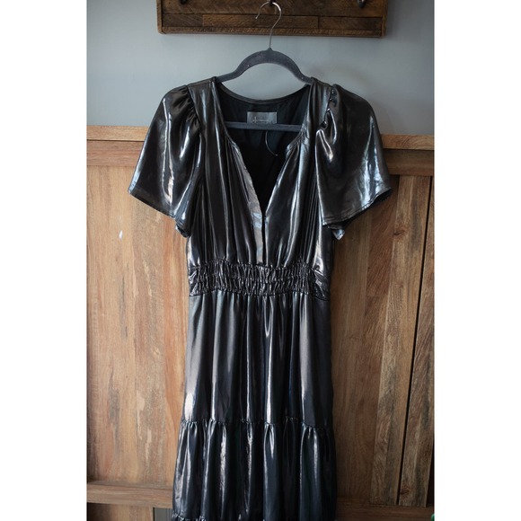 Anthropologie The Somerset Maxi Dress Small Metallic Shine Edition NEW - Picture 4 of 7